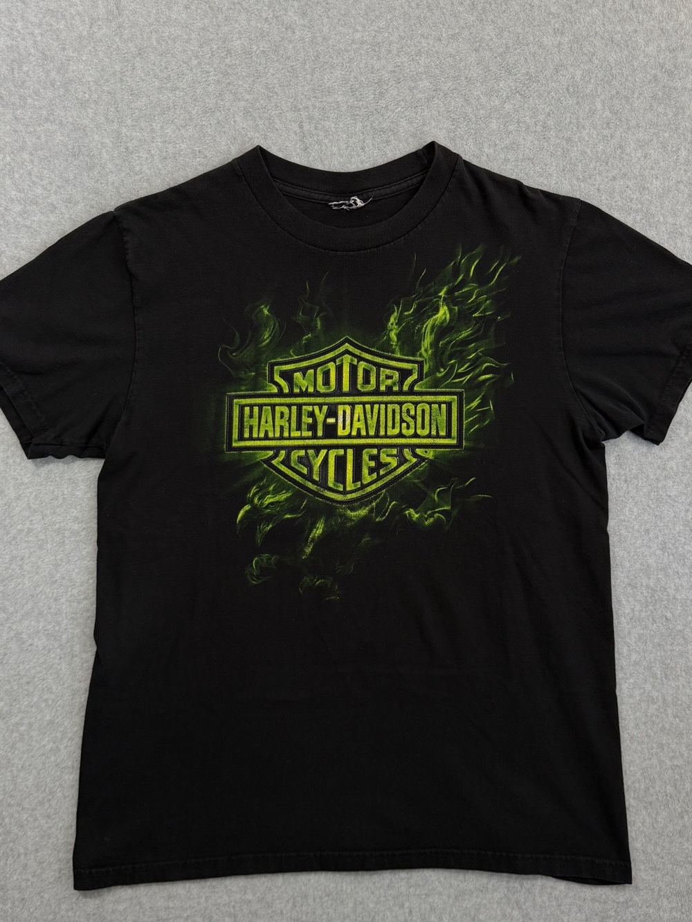 2000’s Harley-Davidson Orlando Florida Green Flame Logo Short Sleeve T-Shirt